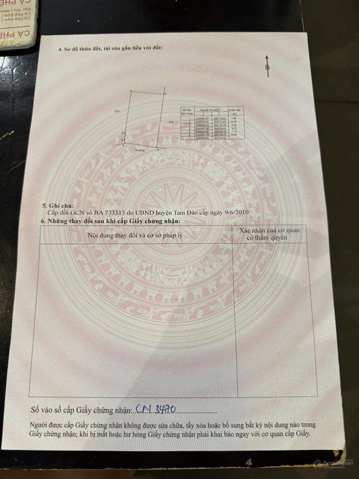 Chính chủ bán gấp lô đất cạnh trường học hồ sơn, tam đảo 94m mt 6,95m đường ôtô 9xxtr 0988296228