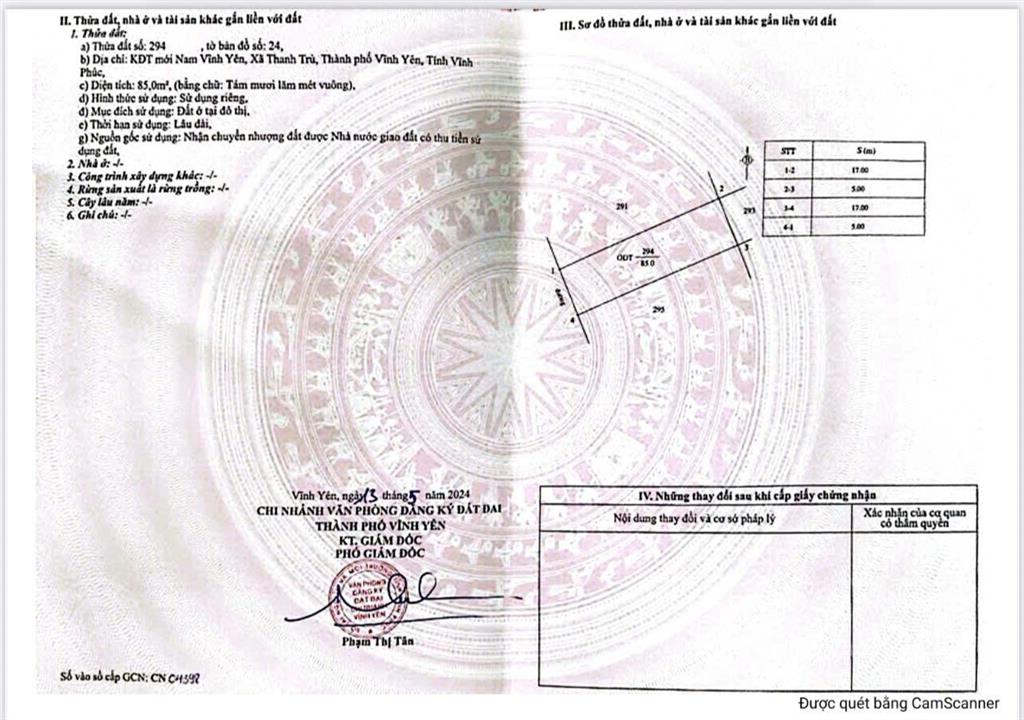 Chính chủ bán gấp lô đất đẹp kđt nam vĩnh yên đối diện trường thcs thanh trù và vinhomes vp 3,78 tỷ