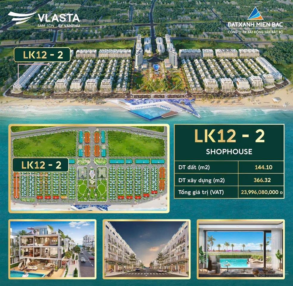 Shophouse siêu vip mặt tiền 11.5m view trực diện biển vlasta sầm sơn, sổ vĩnh viễn  0925 908 ***