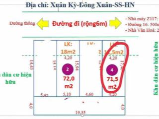 Bán 71m2 ngõ thông 5m giá hơn 2 tỷ tại đông xuân  sóc sơn  hà nội