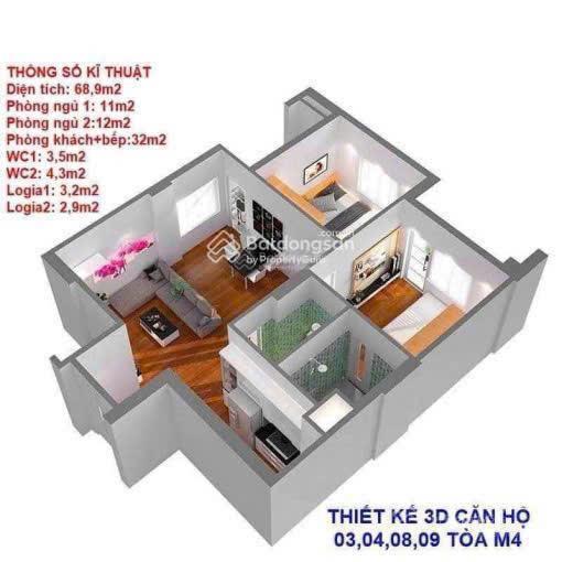 Chính chủ bán ch 57m2 2pn  2wc full nội thất  tầng đẹp chung cư mipec city view.  0838 551 ***