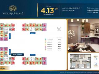 Hot deal !!victoria village căn hộ 1pn+1  giá chỉ 4.130 tỷ, cơ hội mua ngay