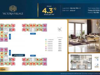 Bán căn hộ 1 phòng ngủ + 1 victoria village = trung tâm quận 2  giá tốt nhất thị trường