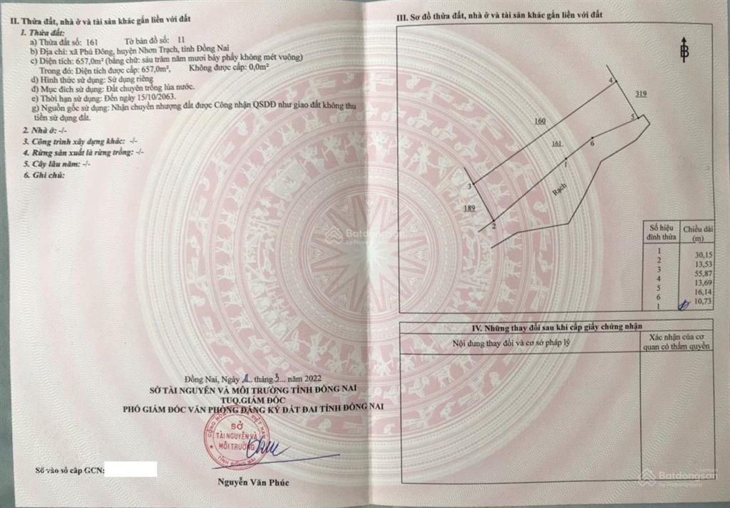 Chính chủ cần bán đất, diện tích 1997m2, tại xã phú đông, huyện nhơn trạch, tỉnh đồng nai