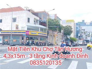 Hiếm MT Tân Hương, Tân PHú, 64m2, 3 tầng Kinh Doanh