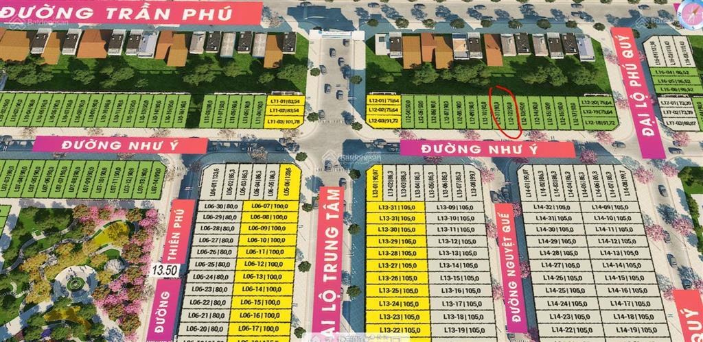 Chính chủ bán cặp liền kề l1211 và l1212, dt 180m2 mặt tiền 10m (90m2/lô) dự án tnr star bỉm sơn