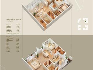 Duplex 303m2. thiết kế 4pn căn góc tầng trung thoáng, tại toà d mandarin  hoàng minh giám, giá tốt