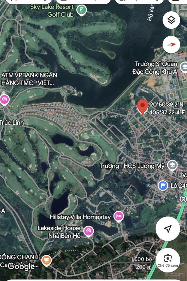 Bán đất view hồ tái định cư văn mỹ 360m2 full thổ cư, gần sân golf skylake, chương mỹ, hà nội