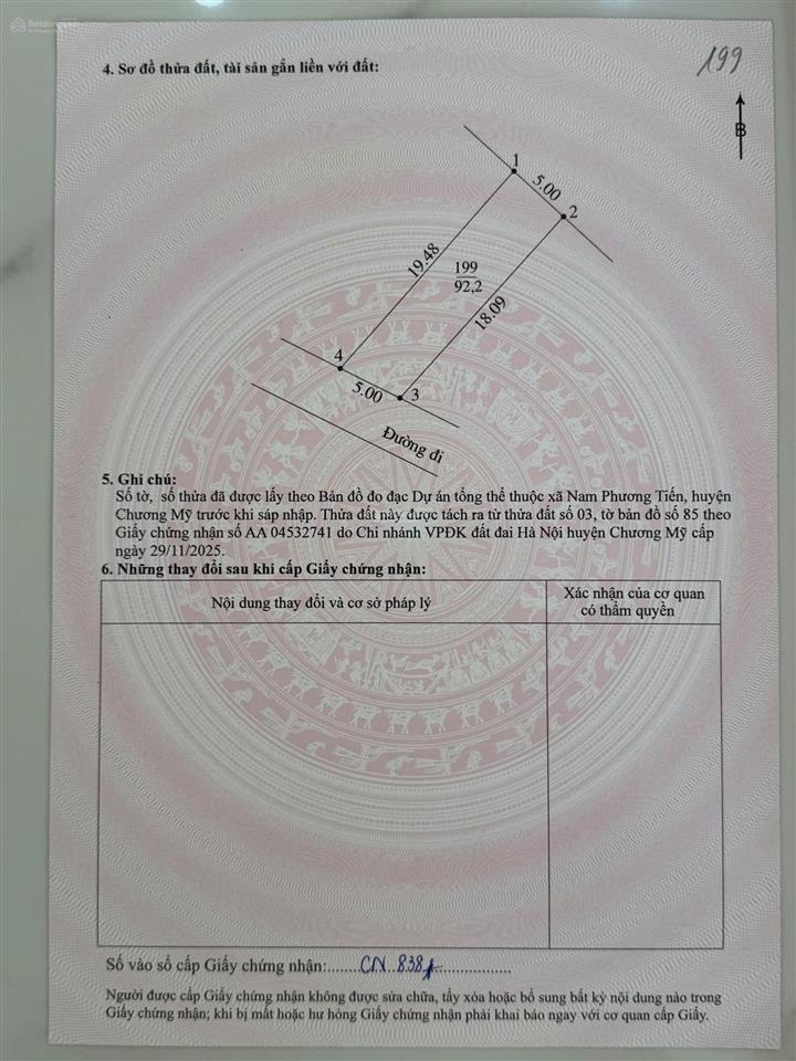 Bán đất khu chợ cá, xã xuân mai, tp. hà nội, diện tích 92,2m², thổ cư, sổ đỏ chính chủ