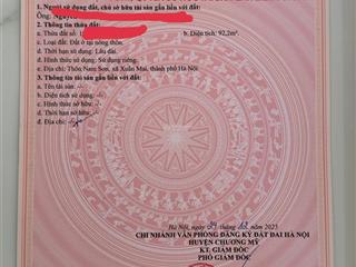 Bán đất khu chợ cá, xã xuân mai, tp. hà nội, diện tích 92,2m², thổ cư, sổ đỏ chính chủ