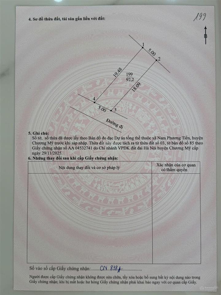 Bán đất khu chợ cá, xã xuân mai, tp. hà nội, diện tích 92,2m², thổ cư, sổ đỏ chính chủ