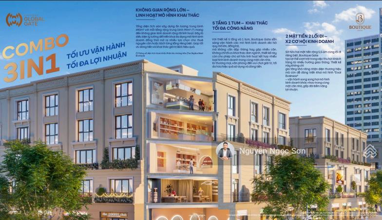 Bán căn shophouse vđ1  99m2  22,4 tỷ đối diện chưng cư  mặt đường 17m