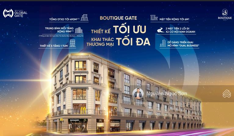 Bán căn shophouse vđ1  99m2  22,4 tỷ đối diện chưng cư  mặt đường 17m