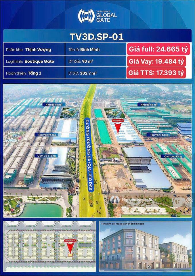 Bán căn shophouse khu thịnh vượng  90m2  17,3 tỷ  cạnh chung cư và gần công viên hồ nước