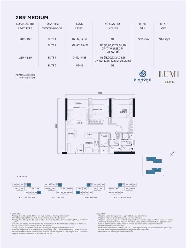 Gấp, cần bán căn hộ 2 phòng ngủ 62.2m2 tại dự án lumi hà nội, cđt capitaland 3 giai đoạn 1  2  3