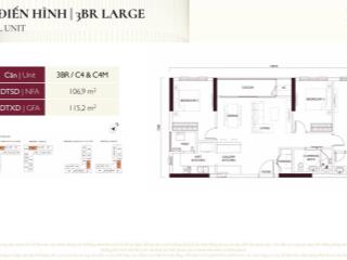 Bán căn 106.3m2 căn có thiết kế đẹp nhất dự án lumi hà nội 3pn+1 & 2wc. hotline 0973 336 ***