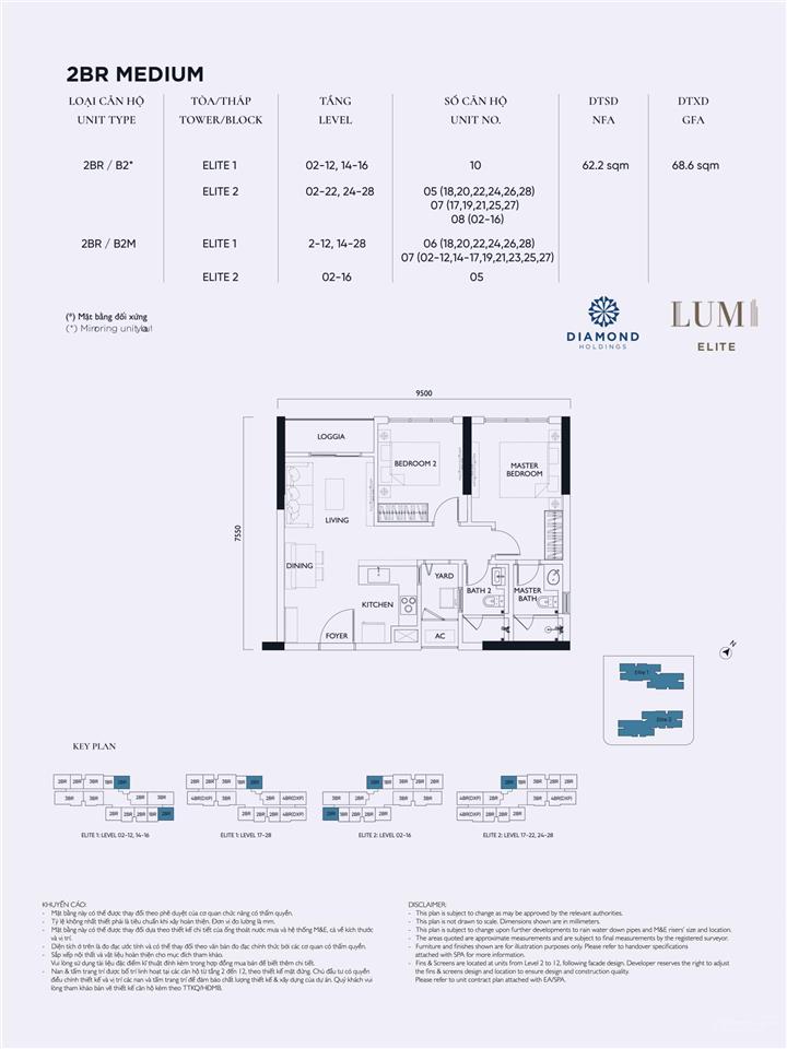 Bán luôn căn 2 phòng ngủ diện tích 62.2m2 đẹp nhất tòa e1, e2 cao cấp nhất lumi hà nội. 0973 336 ***