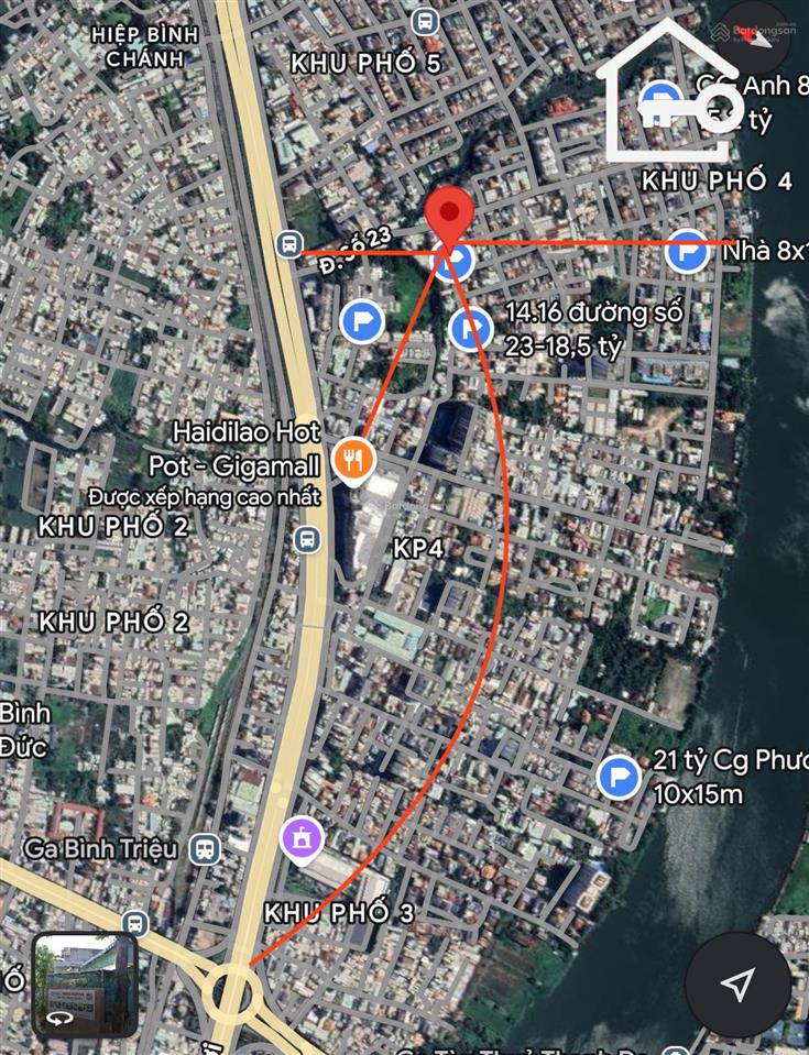 Bán đất biệt thự lô góc 2 mặt tiền kdc ven sông hiệp bình chánh gần gigamall, 145m2, giá 18.5 tỷ