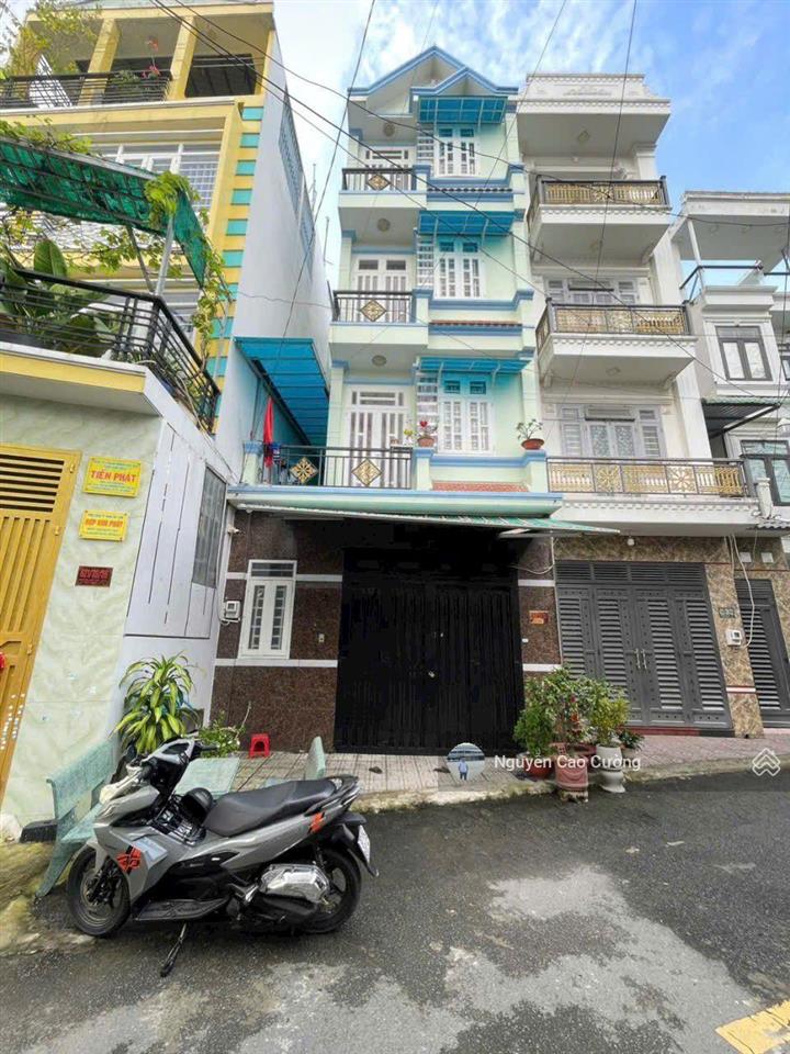 Nhà phố 5,2x13m đúc 4 lầu đường 8m khi đồng bộ trần thị hè, hiệp thành, q12