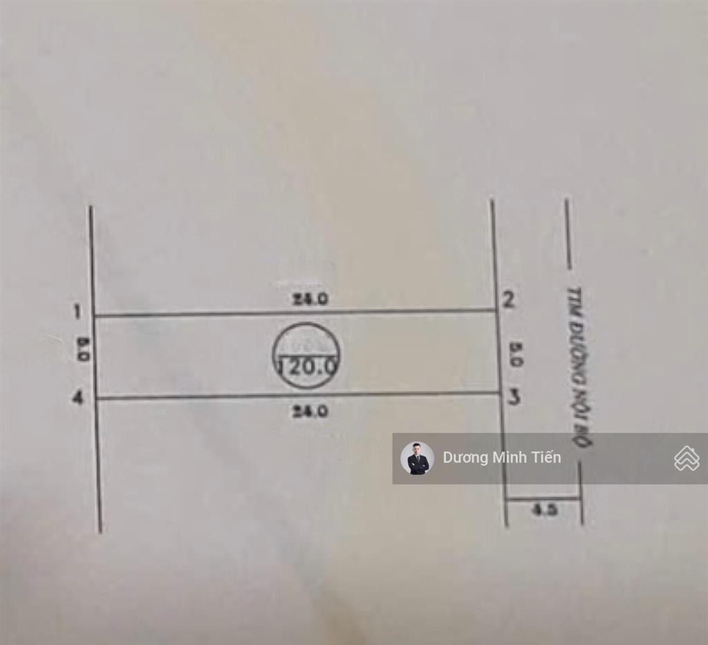 120m2 đất tđc đường dứa  ngang 5m  đường 9m