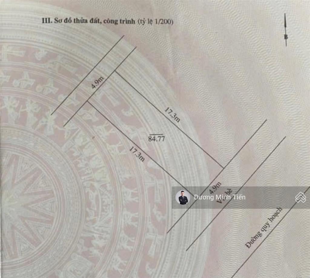 84.77m2 đất tđc đằng hải tuyến 2 lê hồng phong  ngang 4.9m  đông nam