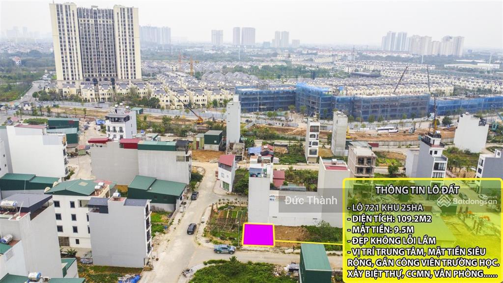 Siêu phẩm 109m2 mặt tiền 9.5m khu dv 25ha, vị trí trung tâm sát công viên, trường học giá siêu tốt