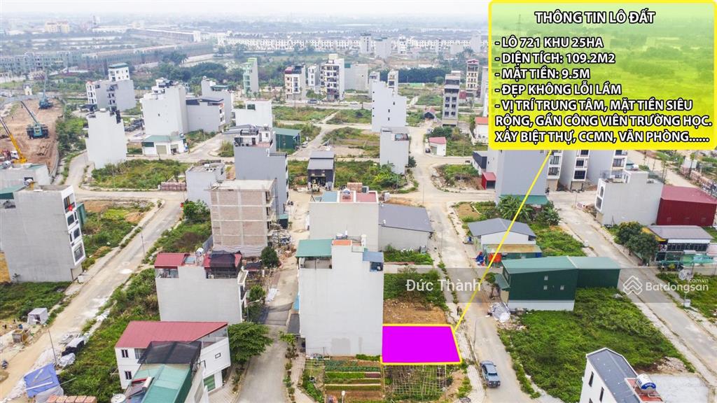 Siêu phẩm 109m2 mặt tiền 9.5m khu dv 25ha, vị trí trung tâm sát công viên, trường học giá siêu tốt
