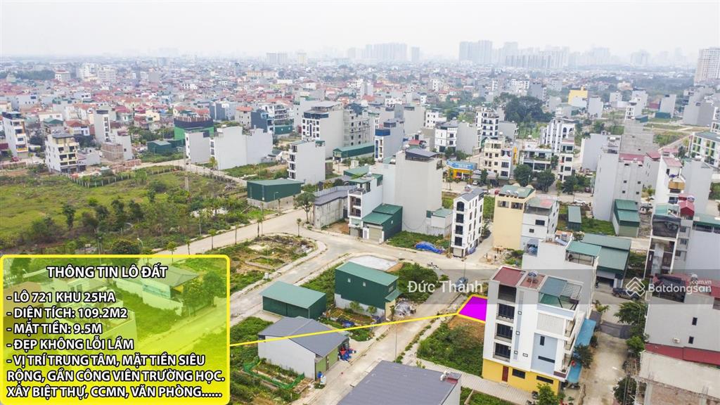 Siêu phẩm 109m2 mặt tiền 9.5m khu dv 25ha, vị trí trung tâm sát công viên, trường học giá siêu tốt