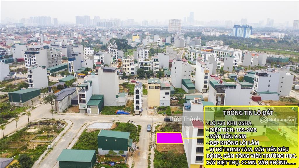 Siêu phẩm 109m2 mặt tiền 9.5m khu dv 25ha, vị trí trung tâm sát công viên, trường học giá siêu tốt