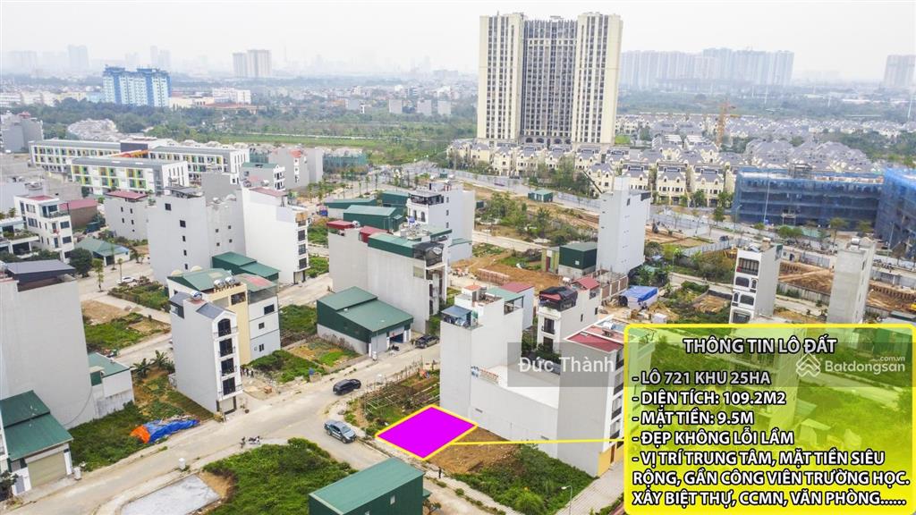 Siêu phẩm 109m2 mặt tiền 9.5m khu dv 25ha, vị trí trung tâm sát công viên, trường học giá siêu tốt