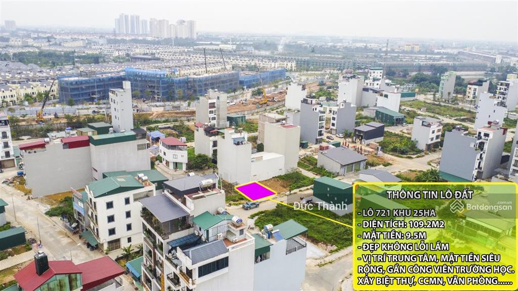 Siêu phẩm 109m2 mặt tiền 9.5m khu dv 25ha, vị trí trung tâm sát công viên, trường học giá siêu tốt