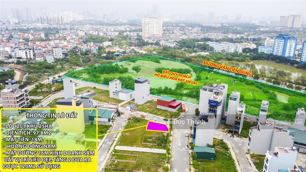 Hiếm có khó tìm! lô góc 98m2 mt 18m mặt đường 16m khu dv 25ha. giá tốt hơn đường nội khu