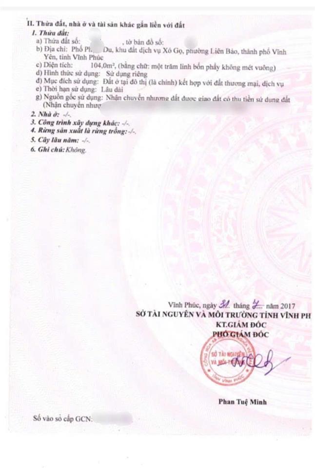 Bán nhà mặt phố phạm du, 7 tỷ xx, 104m2, 4 tầng, liên bảo, vĩnh yên, vĩnh phúc