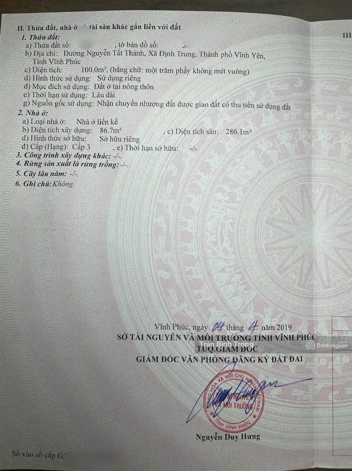 Bán nhà 3 tầng, mặt phố đường nguyễn tất thành, vĩnh yên, vĩnh phúc, giá 11 tỷ, 100m2