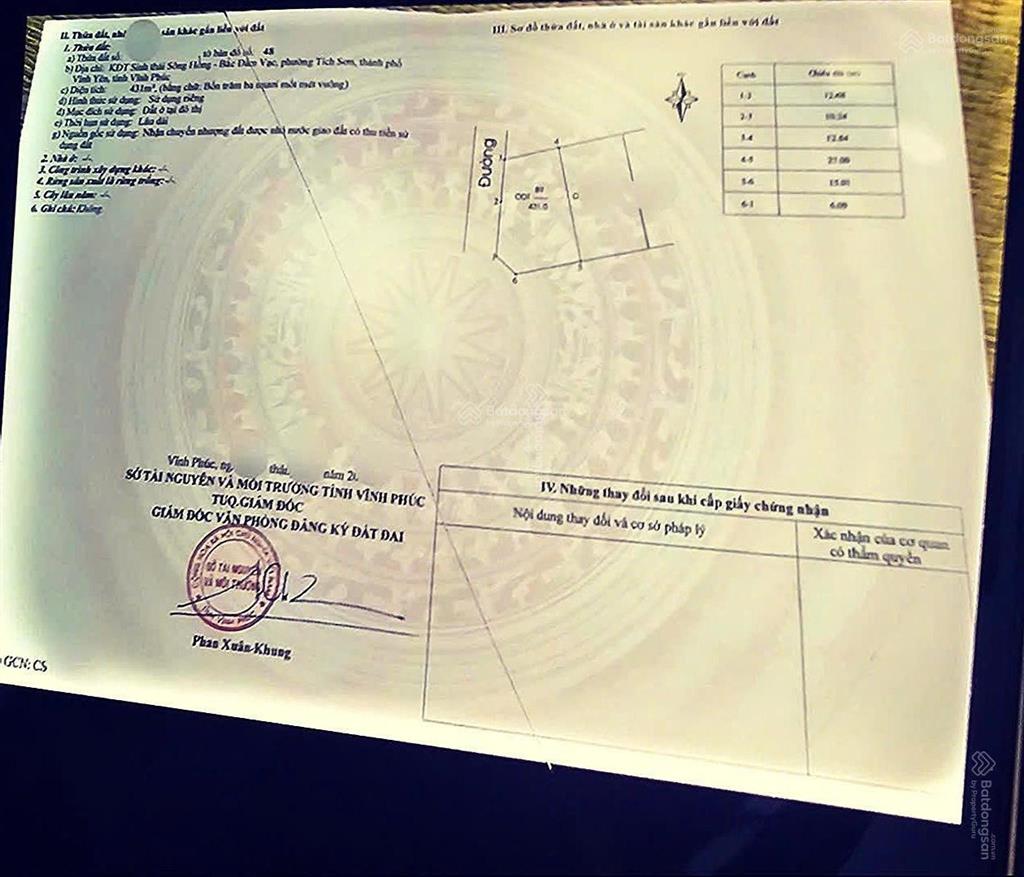 Bán đất biệt thự 435m2 tại kđt sông hồng, vĩnh yên, vĩnh phúc, 17,5 tỷ