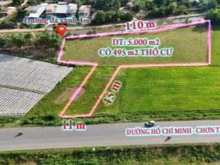 5.000 m2 đất thổ cư 2 mặt tiền đường hcm, vành đai 3, đối diện kcn đức hòa, long an...bán gấp 9 tỷ