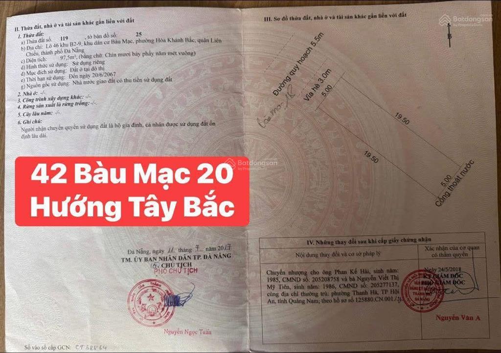Đất bàu mạc 20, gần biển nguyễn tất thành