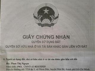 Chính chủ bán nhà mặt đường 71m2, vị trí kim cương nhơn đức, nhà bè, tp.hcm