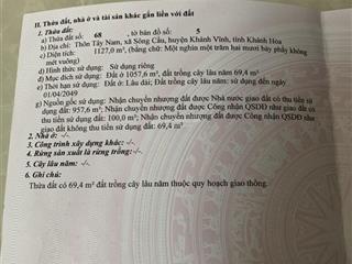 Chính chủ, bán đất mặt tiền tỉnh lộ 2, đã lên thổ cư, khánh vĩnh, khánh hòa