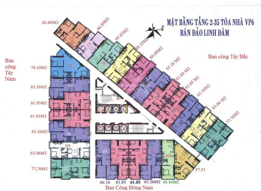 Chính chủ cần bán gấp căn hộ vp6 linh đàm diện tích 68m2 căn vuông tầng đẹp nhất tòa