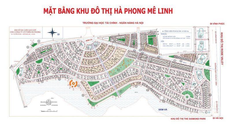 Chính chủ bán đất biệt thự kđt hà phongmê linh dt425m2,mặt tiền 22m, giá 58tr/m2. 0888 486 ***.