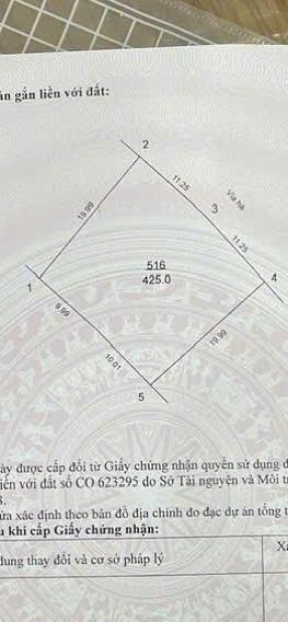 Chính chủ bán đất biệt thự kđt hà phongmê linh dt425m2,mặt tiền 22m, giá 58tr/m2. 0888 486 ***.