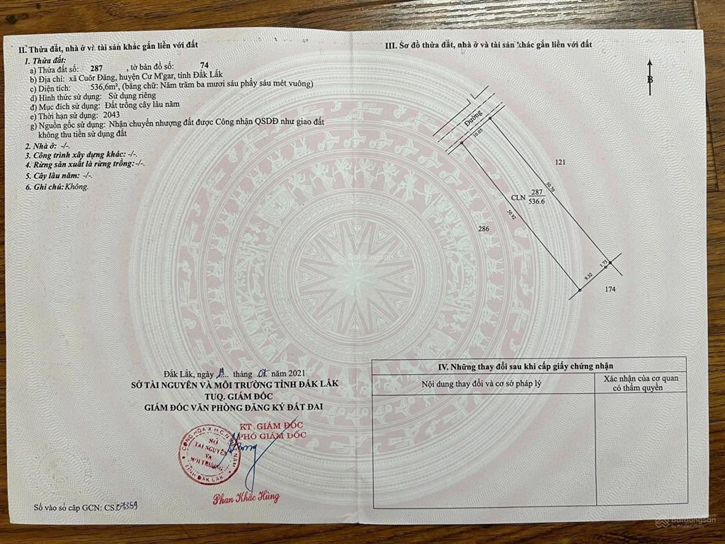 Rẻ hơn thị trường 200 triệu! bán gấp lô đất nông nghiệp sổ đỏ 536.6m2 (cư m'gar)