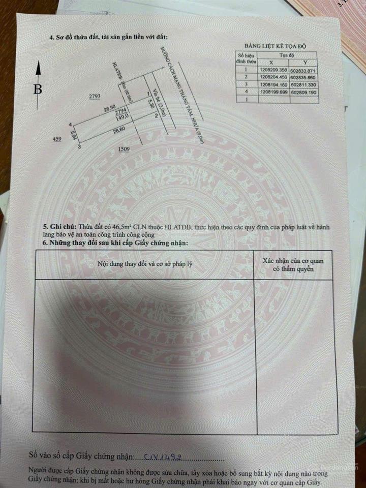 Cần bán đất mặt tiền cmt8 149m2 giá 6,8 tỷ thông tin chính xác 100%