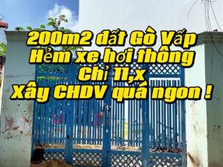 Bán 200 m2 đất hẻm xe hơi đường lê đức thọ, gò vấp, giá 11 tỷ5 tl,  0903 322 ***