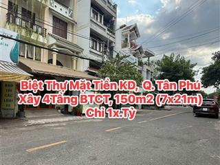 Nhà mặt tiền kd phạm văn xảo, q. tân phú, xây 4 tầng btct, 150m2 (7x21m) 19 tỷ thương lượng