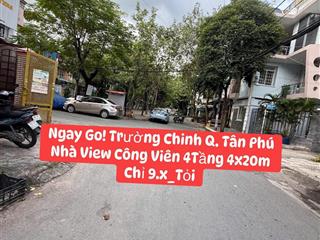 Bán nhà view công viên 4tầng kiên cố, 4x20m vuông a4, đường thông kd đỉnh, ngay bigc trường chinh