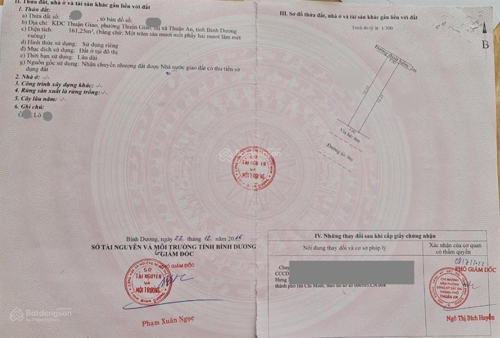 Bán đất 5x33m, mặt tiền đường d8 kdc thuận giao p. thuận giao, thổ cư 100%