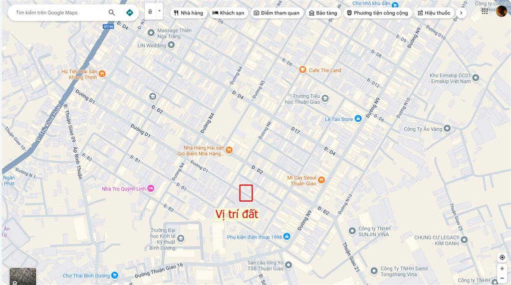 Bán đất 9x33m, đường d1 kdc thuận giao, p. thuận giao gần chợ lâm phát