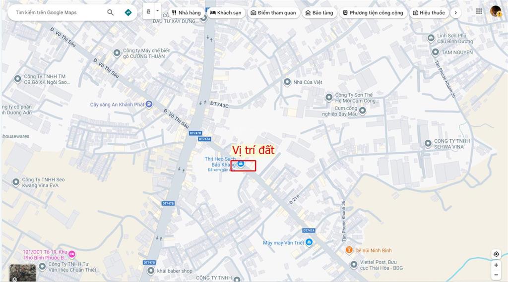 Bán đất 8.5x59.5m, mặt tiền chợ khánh long, p. tân phước khánh